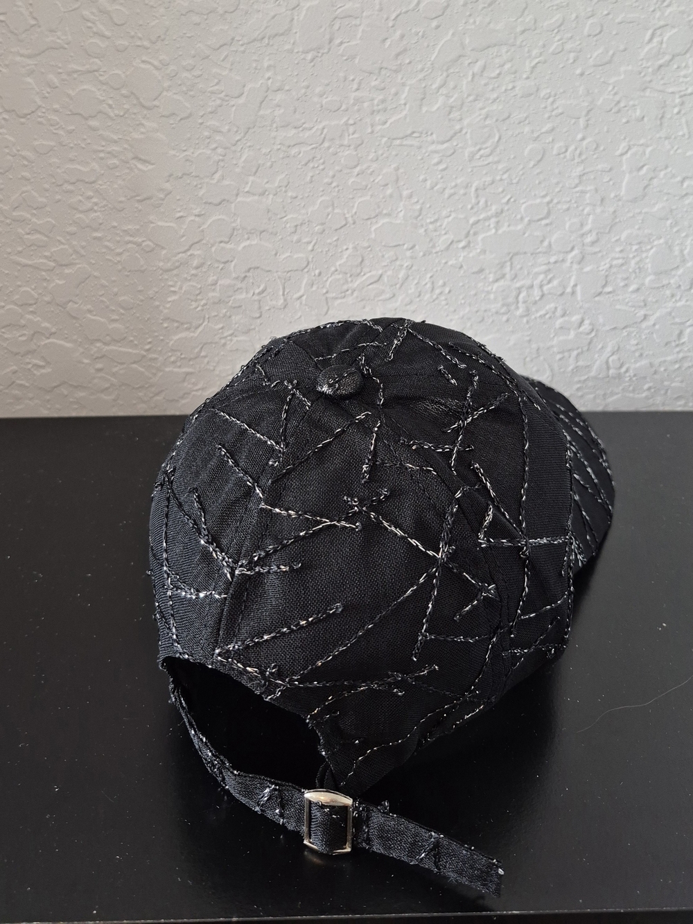 Black Embroidered Cap - Picture 4 of 5